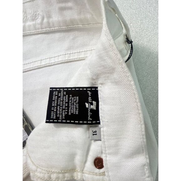 7 For All Mankind Straight Leg Jeans Clean White 31 NWT - Picture 7 of 7
